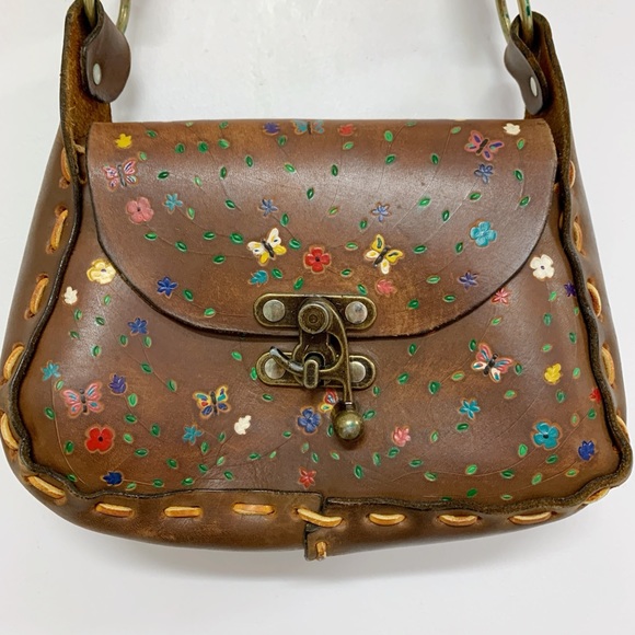 Boho Leather bag, Vintage Western Leather bag - Picture 10 of 16